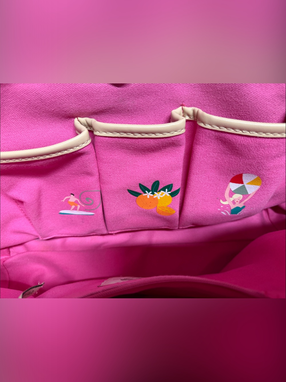 Spartina 449 Aqua Florida Map Tote with Tan Straps- Excellent condition - Picture 4 of 15